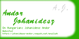 andor johanidesz business card